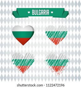 Bulgaria with love. Design vector broken heart with flag inside.
