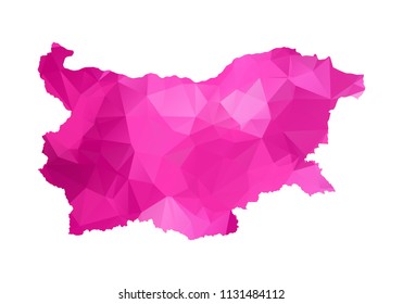 bulgaria Map - Abstract geometric rumpled triangular low poly style gradient graphic on white background , line dots polygonal design for your . Vector illustration