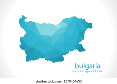 bulgaria Map Abstract geometric rumpled triangular low poly style gradient graphic on white background