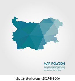 Bulgaria Map Abstract geometric rumpled triangular low poly style gradient graphic on white background