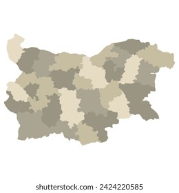 Bulgaria map. Map of Bulgaria in administrative provinces in multicolor