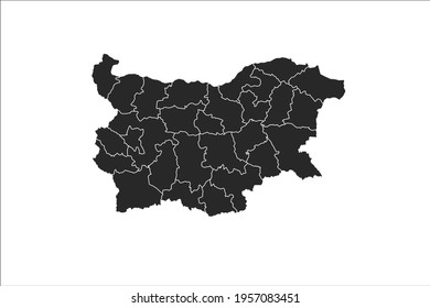 Bulgaria Map black Color on White Backgound