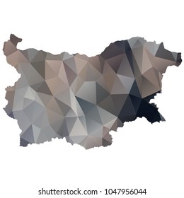 bulgaria map - Black, grey, geometric rumpled low poly style gradient graphic background, polygonal design for your. Vector illustration eps 10. 
