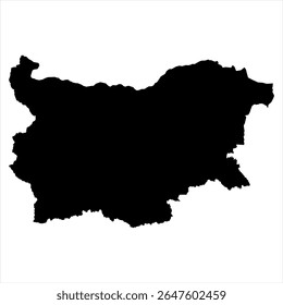 Bulgaria Map - black World Map International vector template with High detailed isolated on white background - Vector
