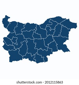 Bulgaria map color vector modern. Silhouette map. on white background. 