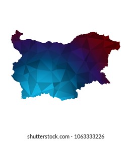 Bulgaria map - Colorful Polygonal map of Bulgaria rumpled triangular low poly style gradient graphic background , Vector illustration eps 10.
