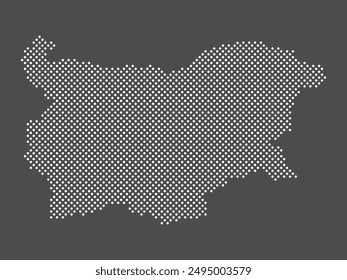 Bulgaria map dot on gray background.  Dotted map of Bulgaria. Vector eps10.