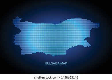 Bulgaria map dotted style. Vector illustration isolated. Map of Europe. Symbol for your web site design map logo, app, ui, Travel vector eps10, concept Illustration.