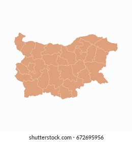 Bulgaria map. Each city and border has separately.Vector illustration eps 10.