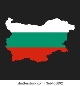 Bulgaria - map and flag