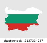 Bulgaria Map Flag. Map of Bulgaria with the Bulgarian country flag. Vector Illustration.