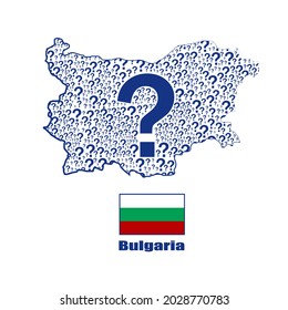 Bulgaria map flag made from question mark.