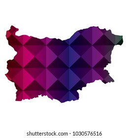 Bulgaria map in geometric polygonal style. Abstract Polygon Map. Low Poly Color Rainbow Bulgaria map of isolated.Vector Illustration EPS10.
