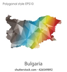 Bulgaria map in geometric polygonal style.Abstract gems triangle,modern design background.