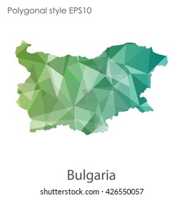 Bulgaria map in geometric polygonal style.Abstract gems triangle,modern design background.