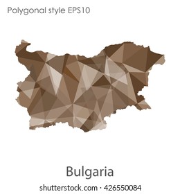 Bulgaria map in geometric polygonal style.Abstract gems triangle,modern design background.