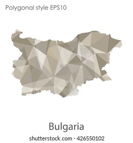 Bulgaria map in geometric polygonal style.Abstract gems triangle,modern design background.