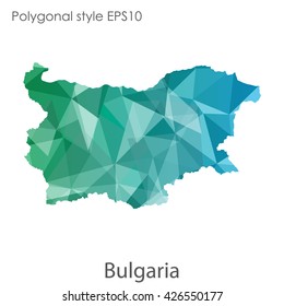 Bulgaria map in geometric polygonal style.Abstract gems triangle,modern design background.