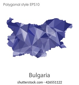 Bulgaria map in geometric polygonal style.Abstract gems triangle,modern design background.