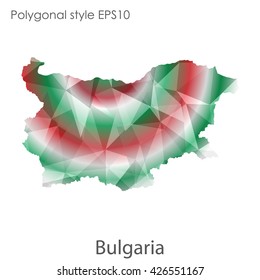 Bulgaria map in geometric polygonal style.Abstract gems triangle,modern design background.