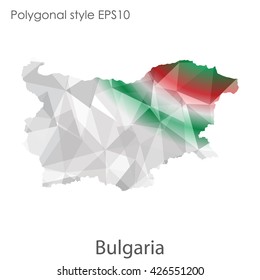 Bulgaria map in geometric polygonal style.Abstract gems triangle,modern design background.