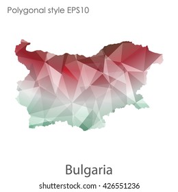 Bulgaria map in geometric polygonal style.Abstract gems triangle,modern design background.