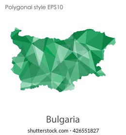 Bulgaria map in geometric polygonal style.Abstract gems triangle,modern design background.