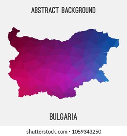 Bulgaria map in geometric polygonal,mosaic style.Abstract tessellation,modern design background,low poly. Geometric cover, mockup. Vector illustration.
