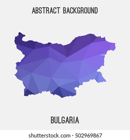 Bulgaria map in geometric polygonal,mosaic style.Abstract tessellation,modern design background,low poly. Vector illustration.