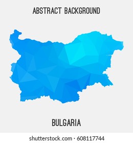 Bulgaria map in geometric polygonal,mosaic style.Abstract tessellation,modern design background,low poly. Vector illustration.
