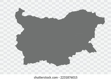 Bulgaria Map grey Color on White no demarcation line Background  Png