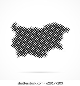 Bulgaria map in halftone. Dotted illustration isolated on a white background.
Vector illustration.