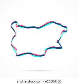 Bulgaria Map hand drawn with blue and pink highlighters, isolated on a blank background.
Vector illustration, easy to edit, manipulate, resize or colorize.
