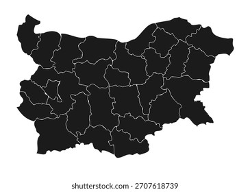 Mapa de Bulgaria Vector de alta calidad sobre fondo blanco	
