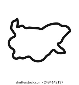 Bulgaria map icon black and white vector sign