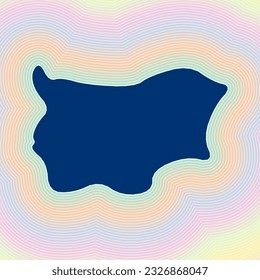 Bulgaria map icon. Country shape on radiant striped gradient background. Bulgaria vibrant poster. Superb vector illustration.