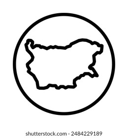 Bulgaria map icon design in filled and outlined style