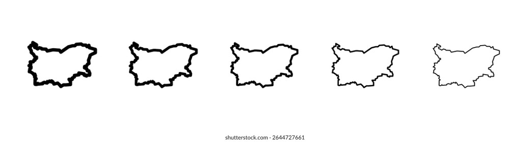 Bulgaria map icon flat illustration set logo