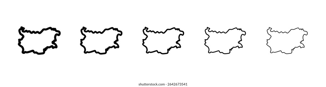 Bulgaria map icon isolated vector on white background set