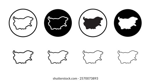 Bulgaria map icon Outline vector for web ui