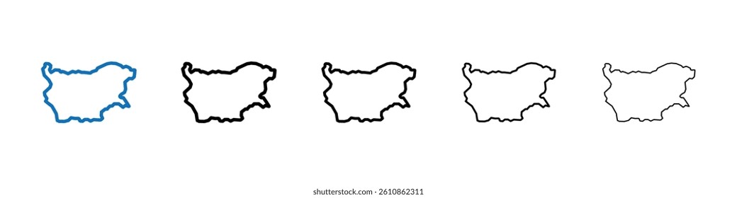 Bulgaria map icon Outline vector logo for web ui