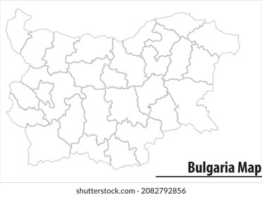 bulgaria map illustration vector detailed bulgaria map with regions.

