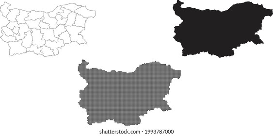 Mapa de Bulgaria aislado en un fondo blanco.