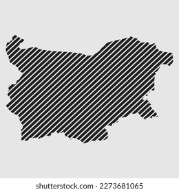 Mapa búlgaro de líneas aisladas en fondo blanco. Vector