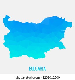 Bulgaria map low poly geometric polygonal,mosaic style,abstract tessellation,modern design background. Geometric cover, mockup. Vector illustration EPS10.
