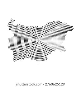 Bulgaria map made of black dots for digital designs