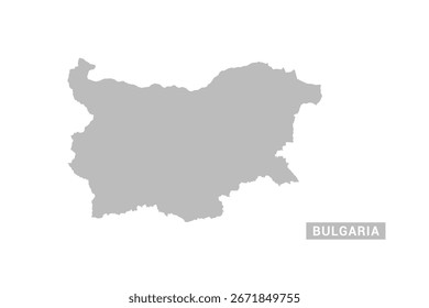 Bulgaria map - Minimal Flat Vector Illustration in Black and Gray, Isolated on White Background, Ideal for Infographics, Educational Use, Reports, and Presentations.