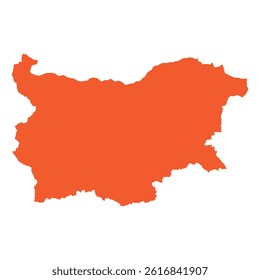 
Bulgaria map orange. vector design