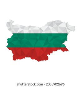 Bulgaria map in polygonal style on white background. Vector illustration eps 10.