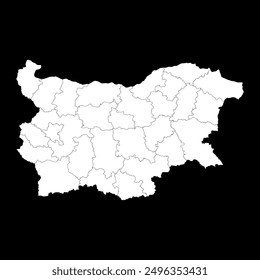 Bulgaria map with provinces. Vector illustration.